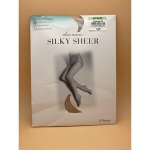 Vintage JCPenney Sheer Caress Silky Sheer Pantyhose Average Oatmeal Control Top
